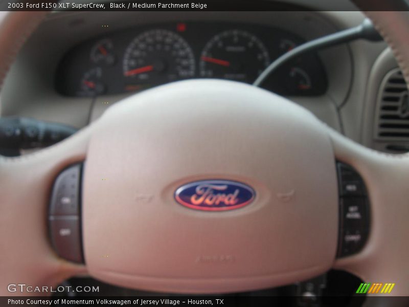 Black / Medium Parchment Beige 2003 Ford F150 XLT SuperCrew