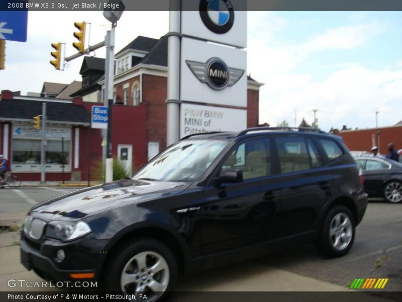 Jet Black / Beige 2008 BMW X3 3.0si