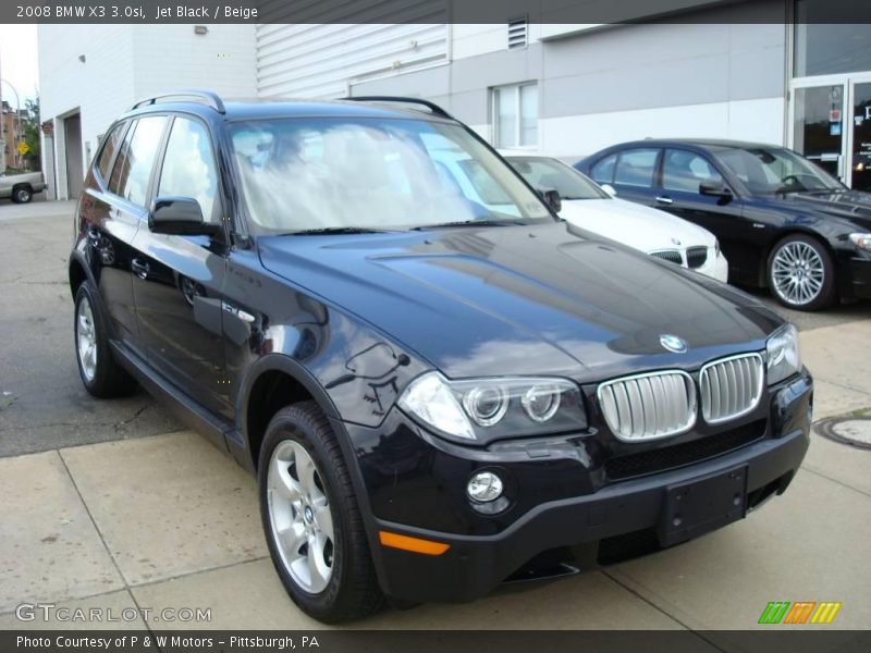 Jet Black / Beige 2008 BMW X3 3.0si