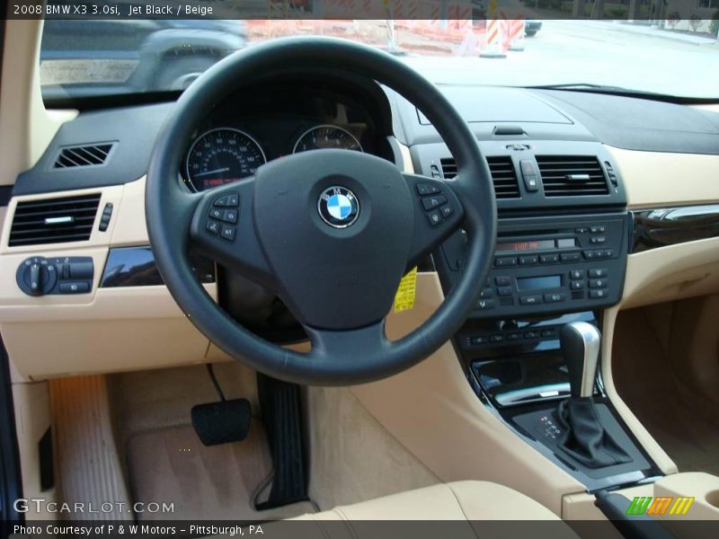 Jet Black / Beige 2008 BMW X3 3.0si