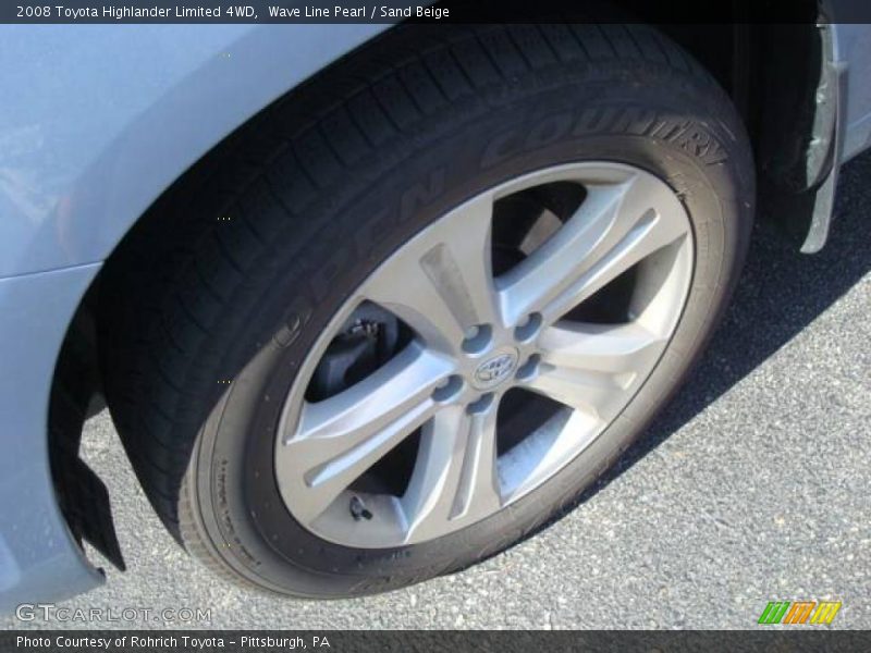 Wave Line Pearl / Sand Beige 2008 Toyota Highlander Limited 4WD