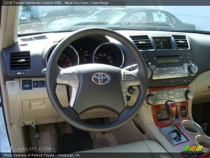 Wave Line Pearl / Sand Beige 2008 Toyota Highlander Limited 4WD
