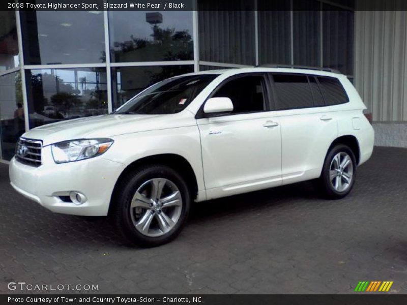 Blizzard White Pearl / Black 2008 Toyota Highlander Sport