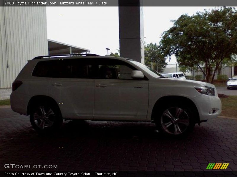 Blizzard White Pearl / Black 2008 Toyota Highlander Sport