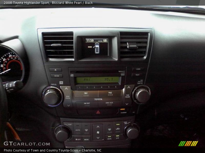 Blizzard White Pearl / Black 2008 Toyota Highlander Sport