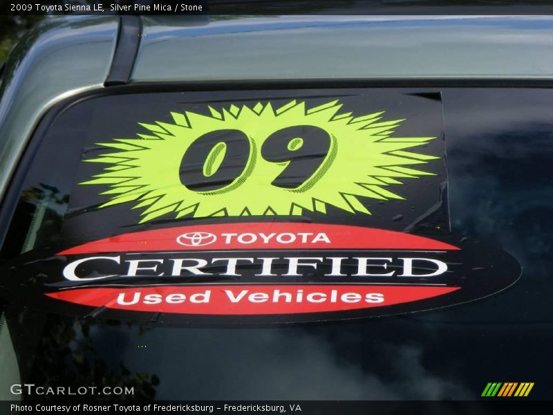 Silver Pine Mica / Stone 2009 Toyota Sienna LE