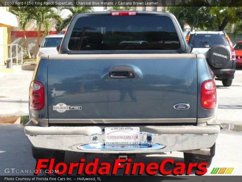 Charcoal Blue Metallic / Castano Brown Leather 2003 Ford F150 King Ranch SuperCab