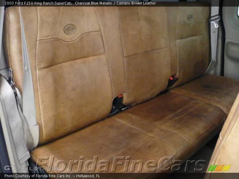 Charcoal Blue Metallic / Castano Brown Leather 2003 Ford F150 King Ranch SuperCab
