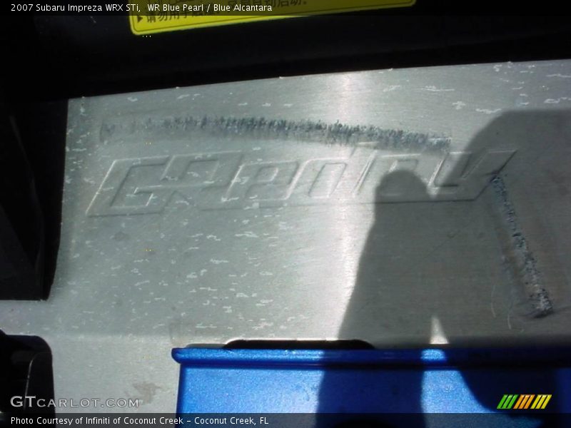 WR Blue Pearl / Blue Alcantara 2007 Subaru Impreza WRX STi