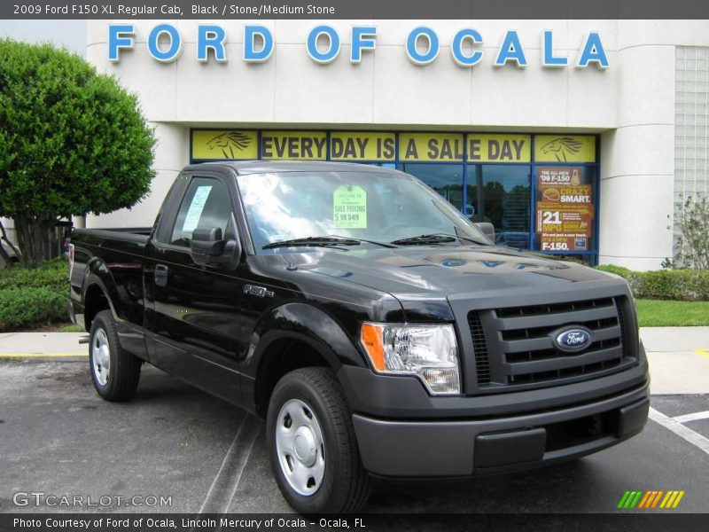 Black / Stone/Medium Stone 2009 Ford F150 XL Regular Cab