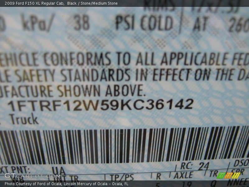 Black / Stone/Medium Stone 2009 Ford F150 XL Regular Cab