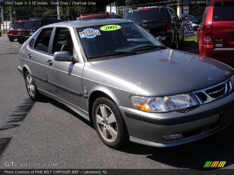 Steel Gray / Charcoal Gray 2002 Saab 9-3 SE Sedan