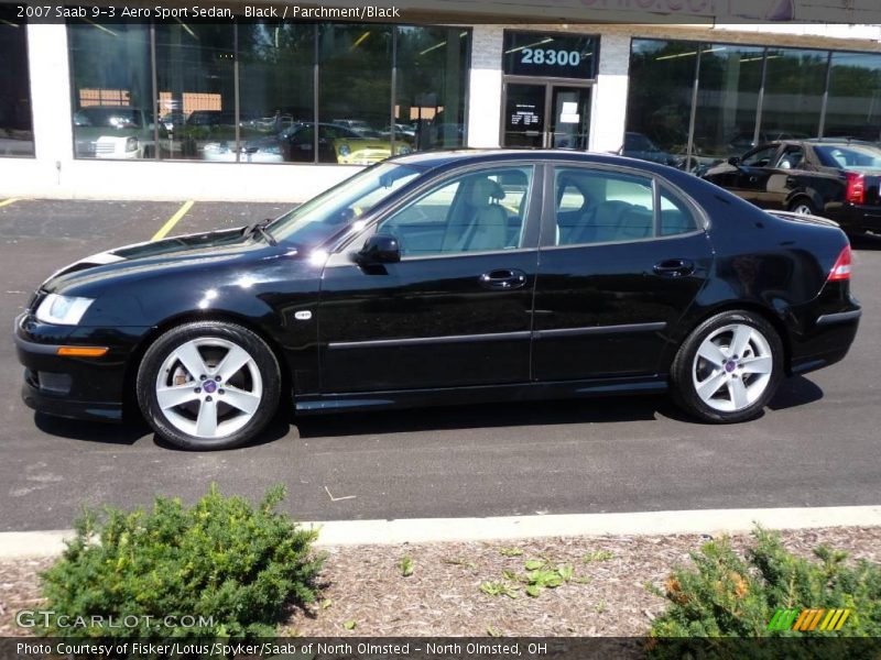 Black / Parchment/Black 2007 Saab 9-3 Aero Sport Sedan