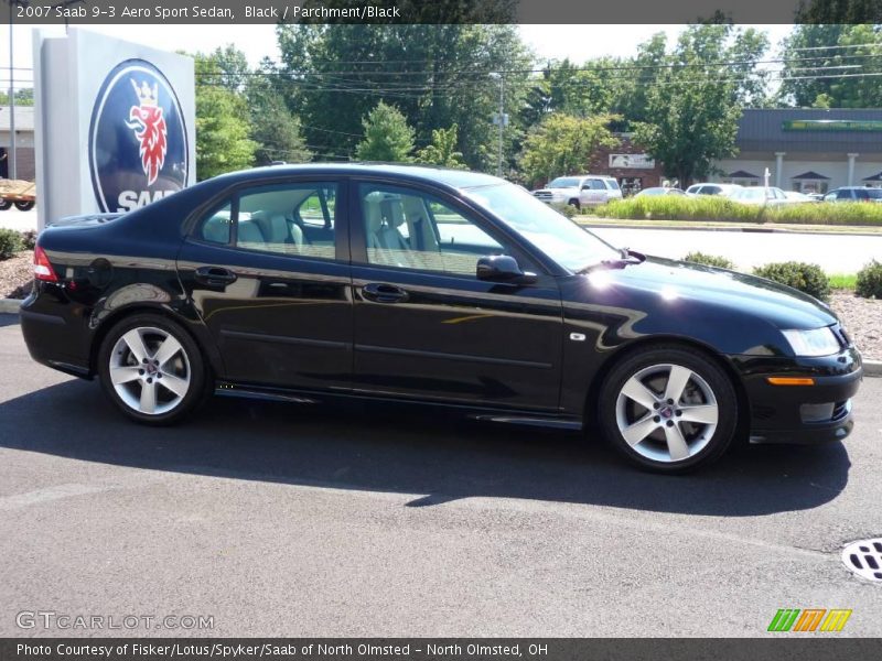 Black / Parchment/Black 2007 Saab 9-3 Aero Sport Sedan