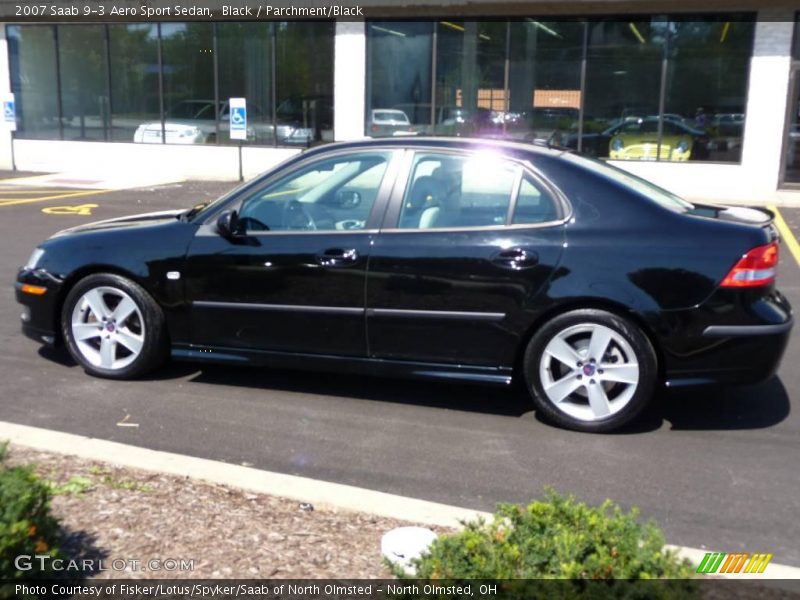 Black / Parchment/Black 2007 Saab 9-3 Aero Sport Sedan