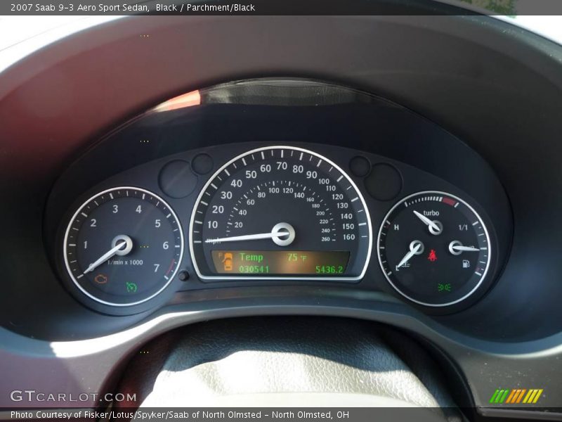 Black / Parchment/Black 2007 Saab 9-3 Aero Sport Sedan