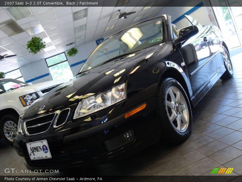 Black / Parchment 2007 Saab 9-3 2.0T Convertible