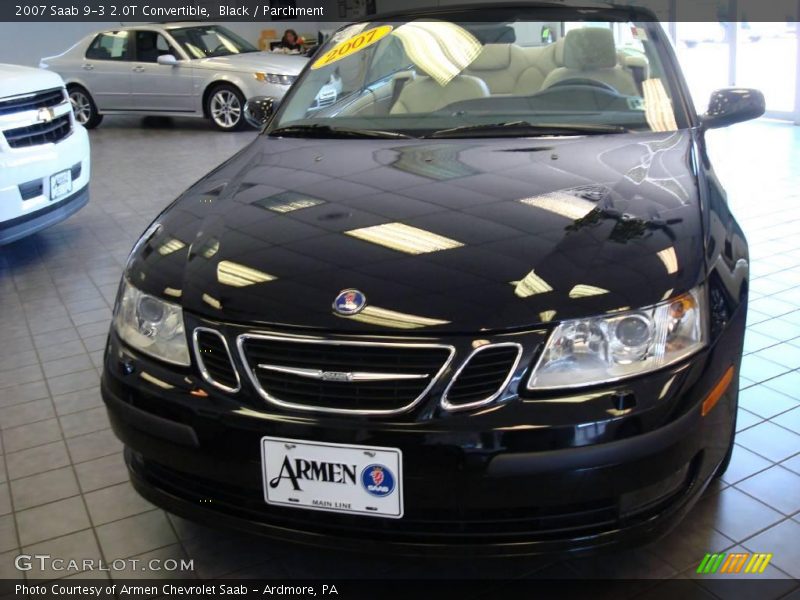 Black / Parchment 2007 Saab 9-3 2.0T Convertible