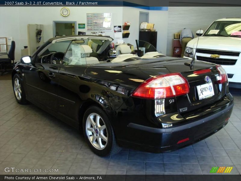 Black / Parchment 2007 Saab 9-3 2.0T Convertible