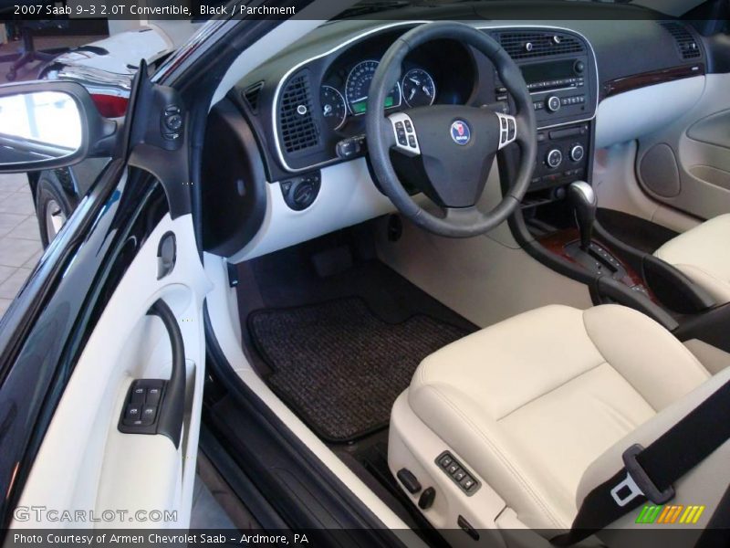 Black / Parchment 2007 Saab 9-3 2.0T Convertible