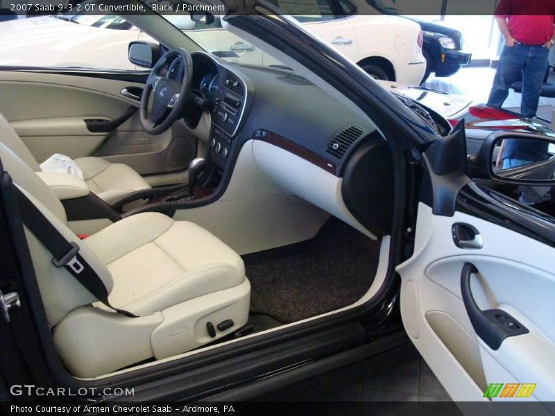 Black / Parchment 2007 Saab 9-3 2.0T Convertible