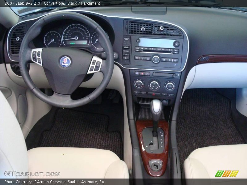 Black / Parchment 2007 Saab 9-3 2.0T Convertible