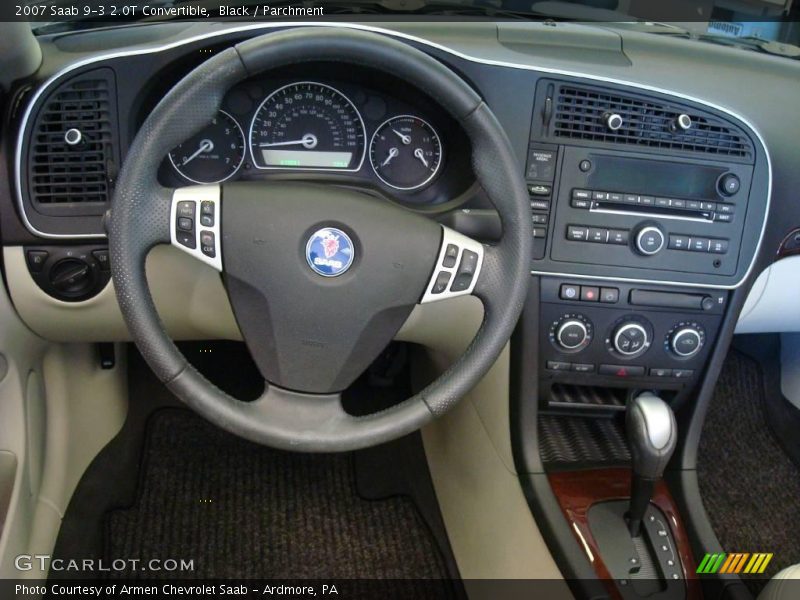 Black / Parchment 2007 Saab 9-3 2.0T Convertible