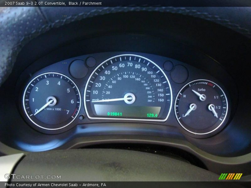 Black / Parchment 2007 Saab 9-3 2.0T Convertible