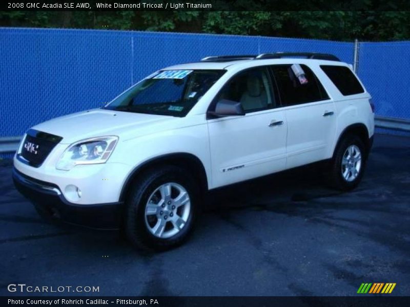 White Diamond Tricoat / Light Titanium 2008 GMC Acadia SLE AWD