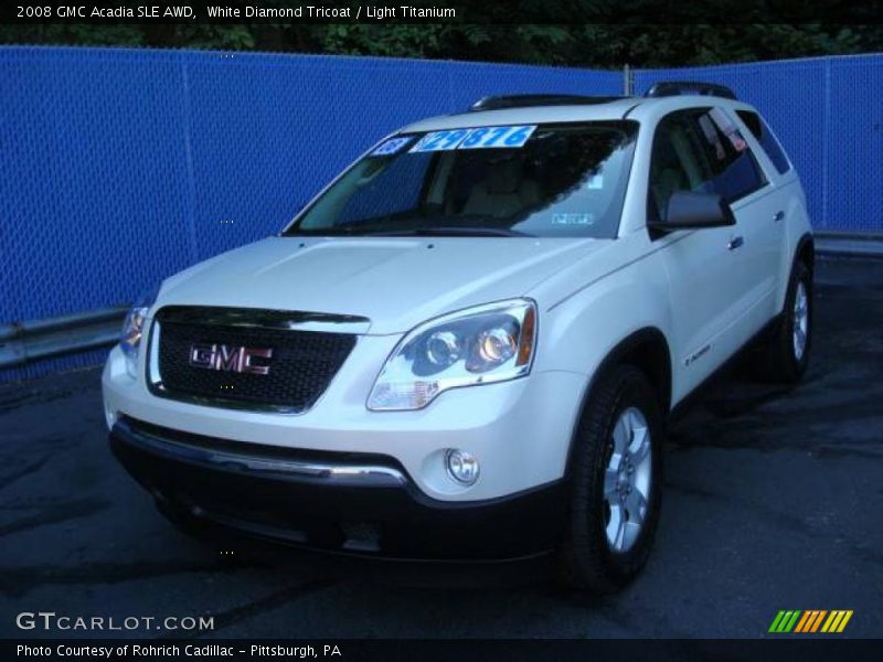 White Diamond Tricoat / Light Titanium 2008 GMC Acadia SLE AWD