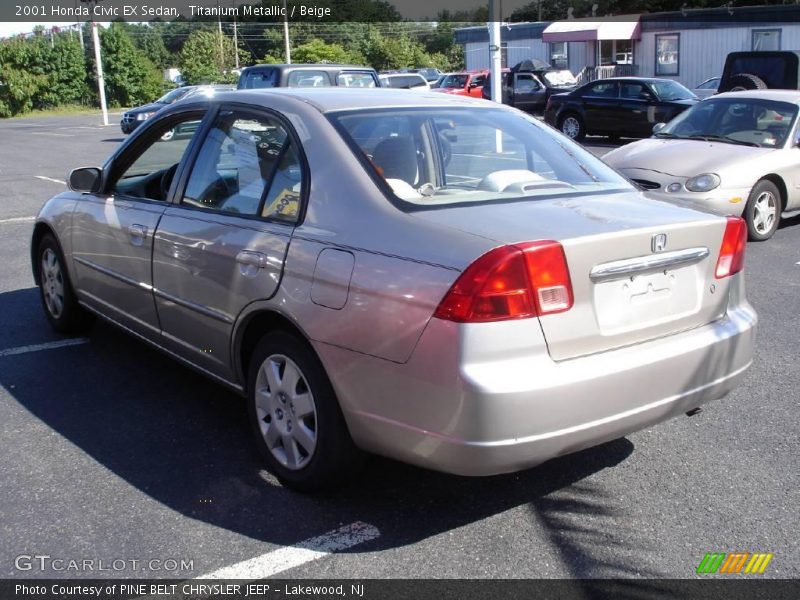 Titanium Metallic / Beige 2001 Honda Civic EX Sedan