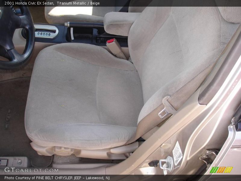 Titanium Metallic / Beige 2001 Honda Civic EX Sedan