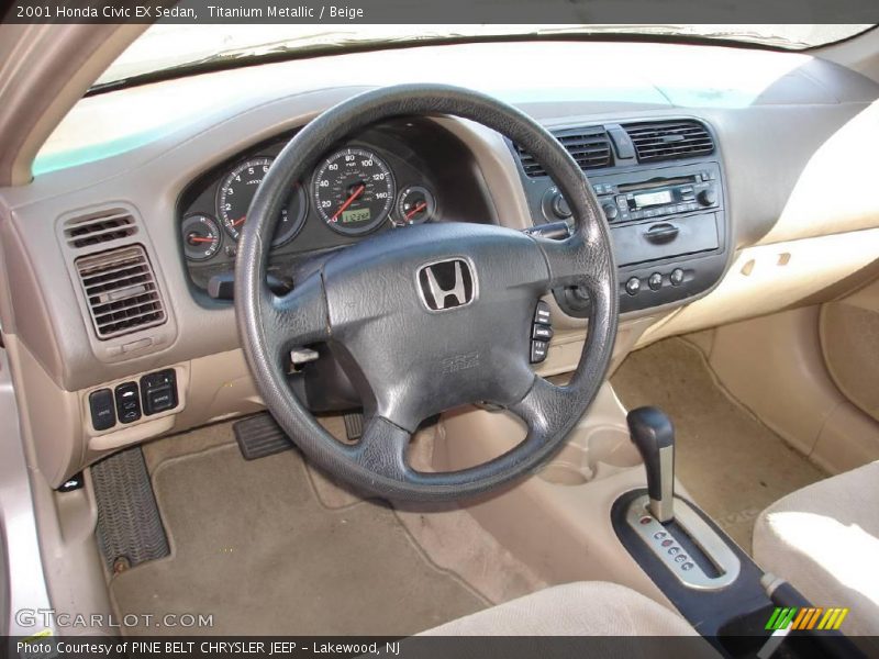 Titanium Metallic / Beige 2001 Honda Civic EX Sedan