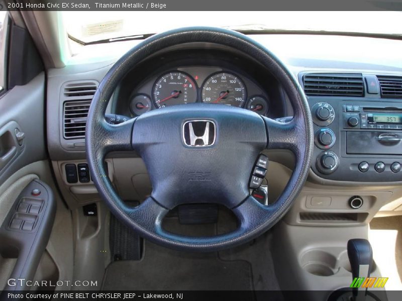 Titanium Metallic / Beige 2001 Honda Civic EX Sedan