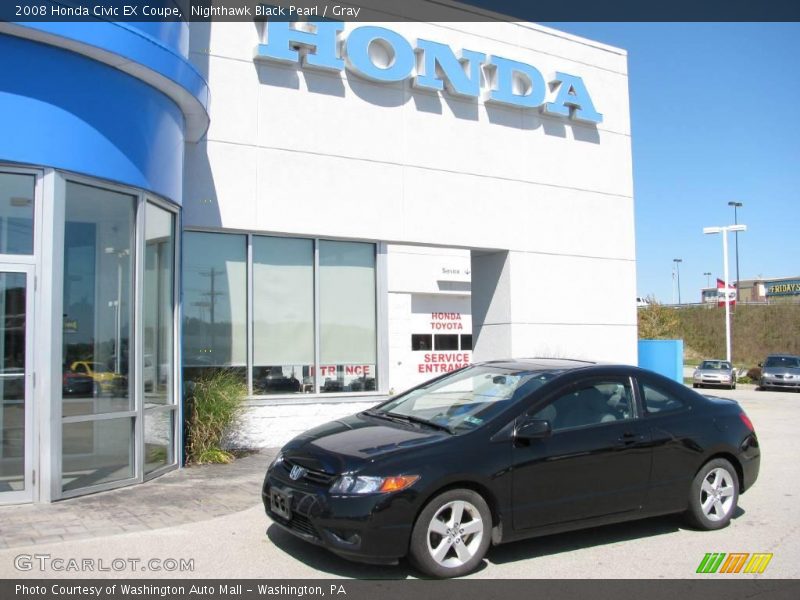 Nighthawk Black Pearl / Gray 2008 Honda Civic EX Coupe