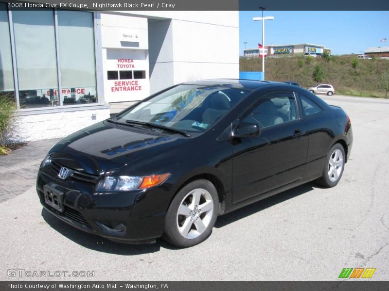 Nighthawk Black Pearl / Gray 2008 Honda Civic EX Coupe