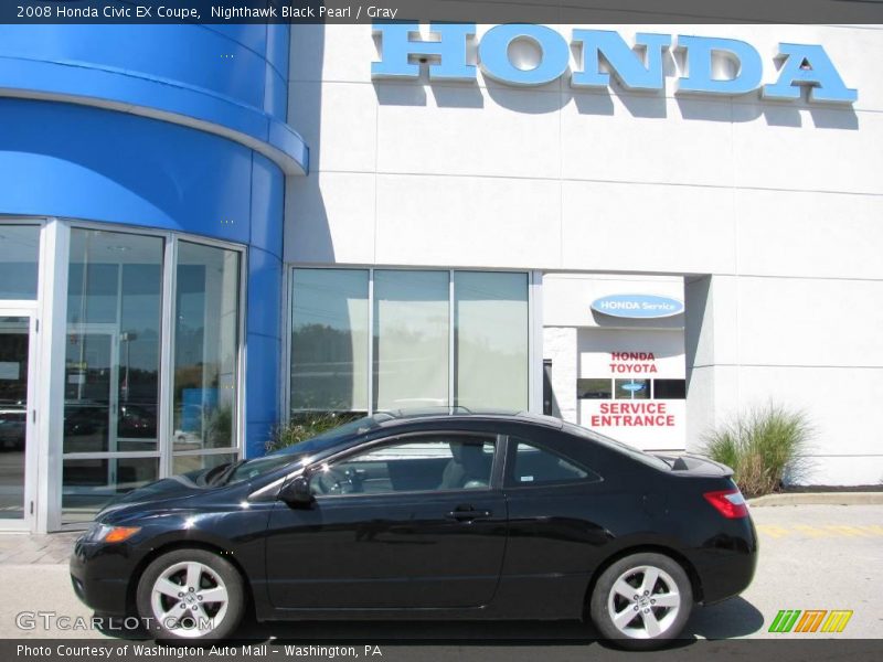 Nighthawk Black Pearl / Gray 2008 Honda Civic EX Coupe