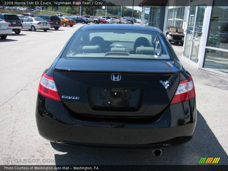 Nighthawk Black Pearl / Gray 2008 Honda Civic EX Coupe