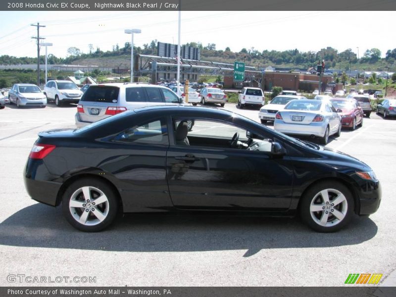 Nighthawk Black Pearl / Gray 2008 Honda Civic EX Coupe