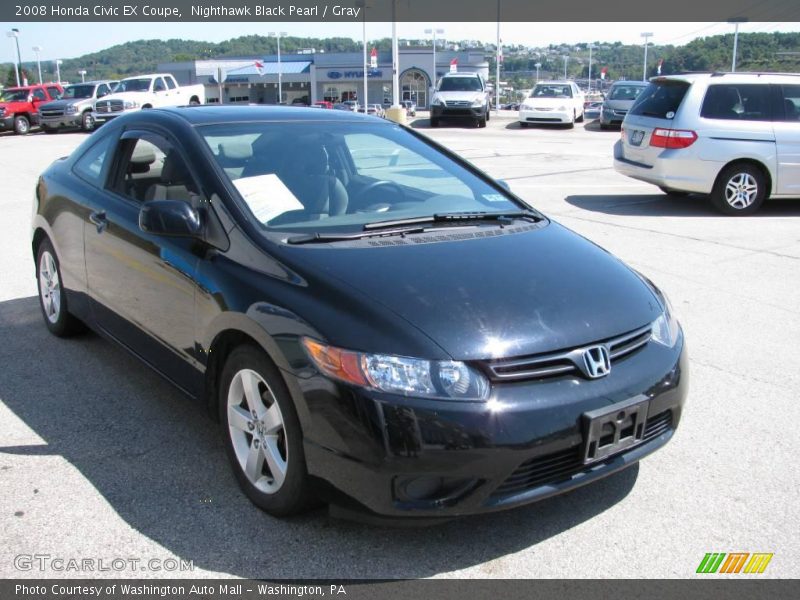Nighthawk Black Pearl / Gray 2008 Honda Civic EX Coupe