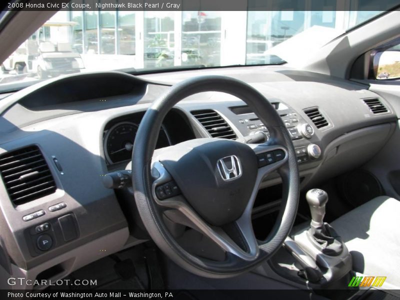 Nighthawk Black Pearl / Gray 2008 Honda Civic EX Coupe