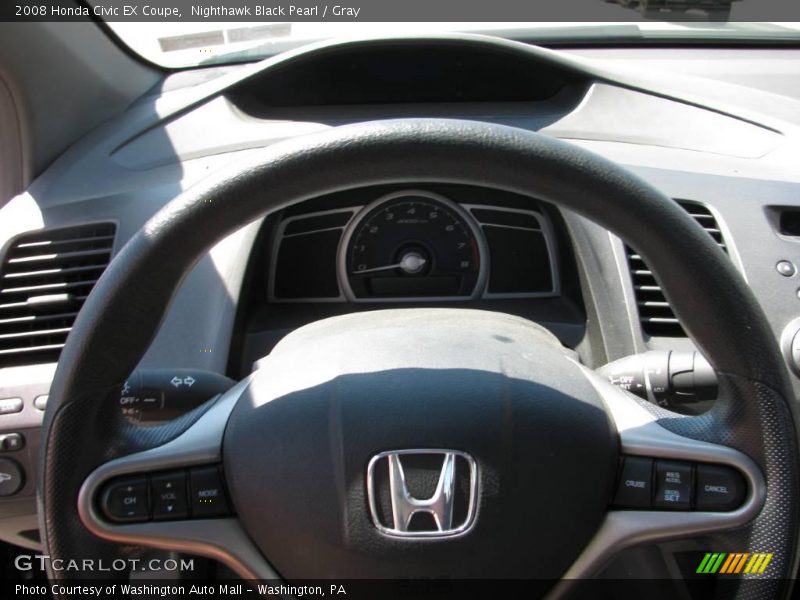 Nighthawk Black Pearl / Gray 2008 Honda Civic EX Coupe