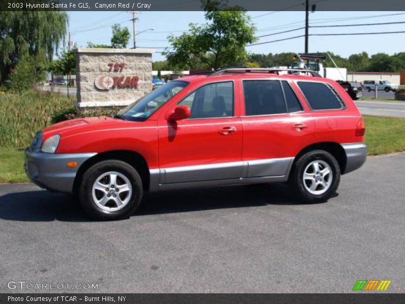 Canyon Red / Gray 2003 Hyundai Santa Fe GLS