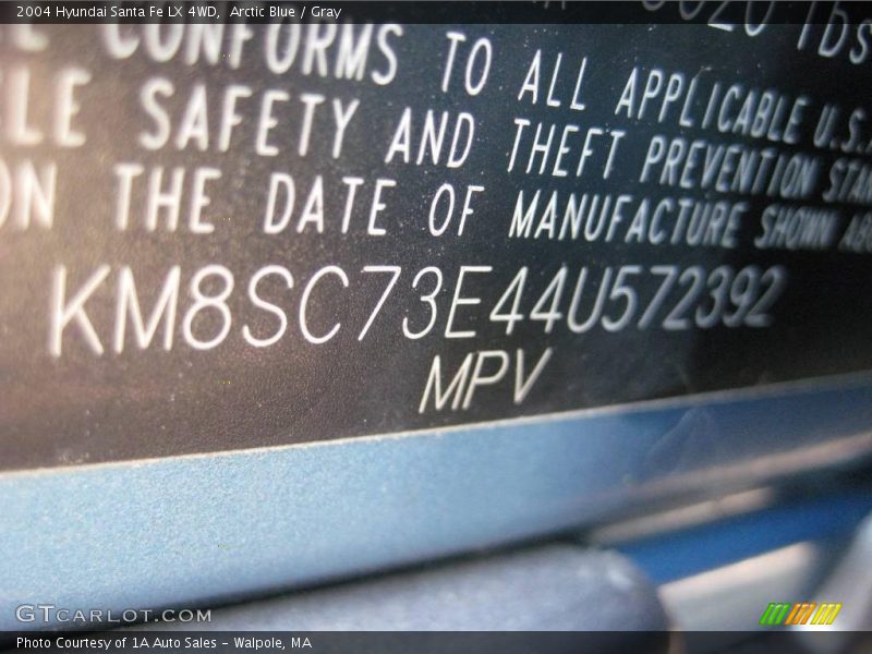 Arctic Blue / Gray 2004 Hyundai Santa Fe LX 4WD