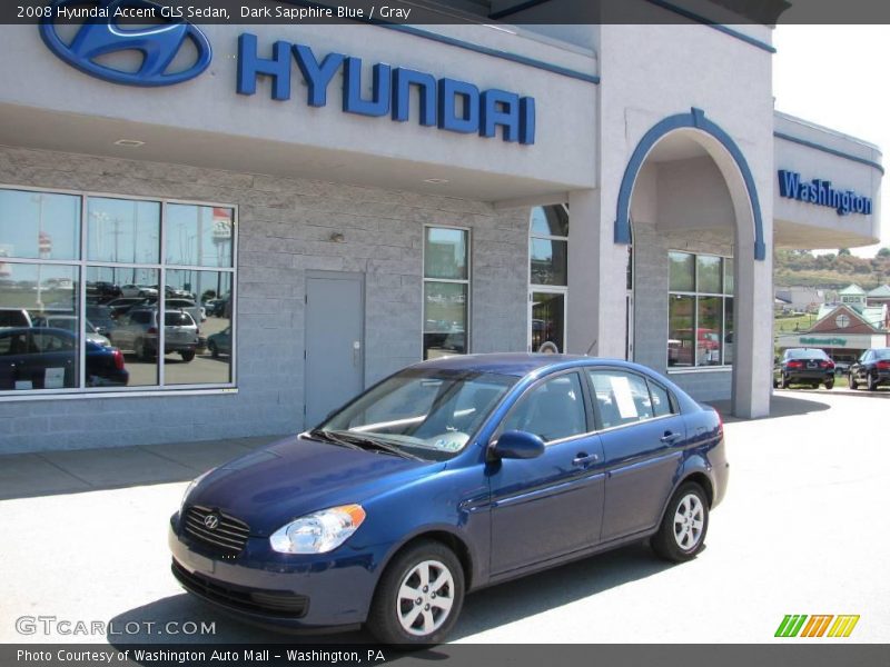 Dark Sapphire Blue / Gray 2008 Hyundai Accent GLS Sedan