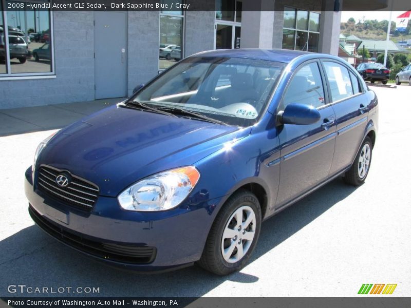 Dark Sapphire Blue / Gray 2008 Hyundai Accent GLS Sedan