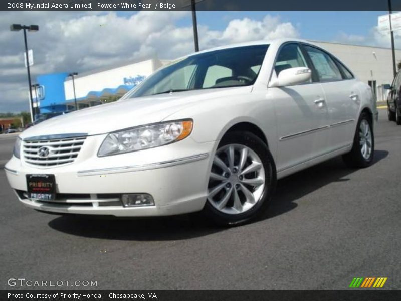 Powder White Pearl / Beige 2008 Hyundai Azera Limited