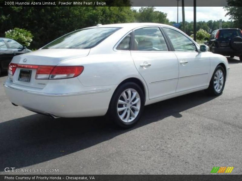 Powder White Pearl / Beige 2008 Hyundai Azera Limited