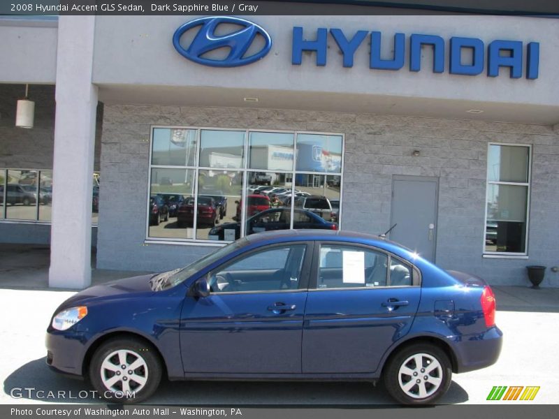 Dark Sapphire Blue / Gray 2008 Hyundai Accent GLS Sedan