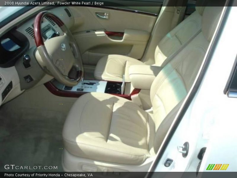 Powder White Pearl / Beige 2008 Hyundai Azera Limited